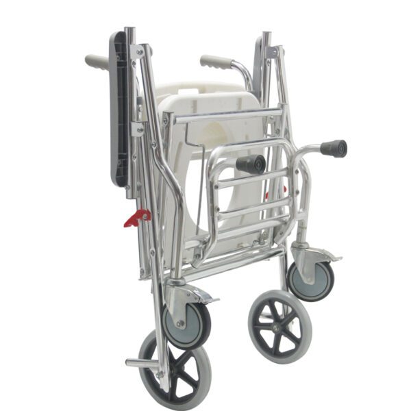 Silla de ducha con inodoro portatil y ruedas - Imagen 2